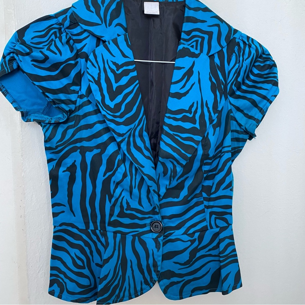 Blue zebra toy box jacket blazer